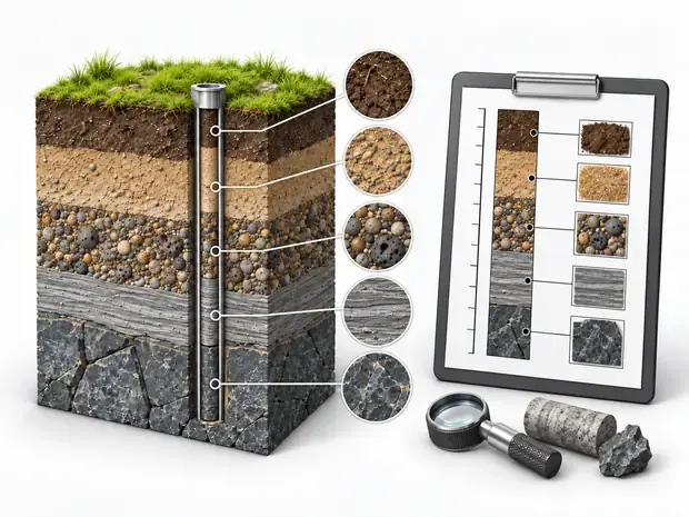 Geological logging technical illustration