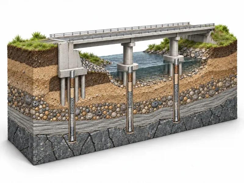 Bridges engineering geological investigation illustration